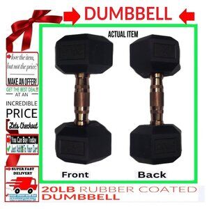 🛑 FLO 360 Rubber ➕🆒 WEIGHT Training 20LB DUMBELL Strength Fitness 💸BUY NOW‼️